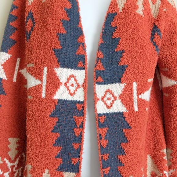 Ally Mae Aztec Tribal Western Style Cardigan Rust Color Size Medium - Picture 3 of 8